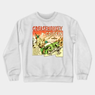 Grease Monkey Griffin Plane Airplane Automobile Green Beautiful Woman Comic Crewneck Sweatshirt